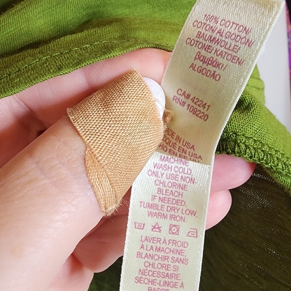 NWT Velvet By Graham & Spencer Green Vintage Slub Cotton Tee women's size XL - Picture 12 of 16